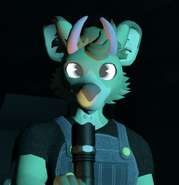 Crafty holding up a torch